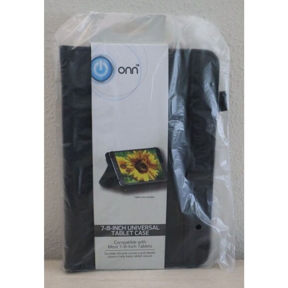 onn 0NA16TA007 Black Universal Tablet Case Compatible With Most  7" - 8" Tablets - Picture 1 of 13